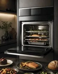 Built-in oven with multiple cooking shelves