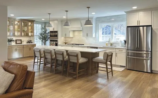 Open kitchen with island seating
